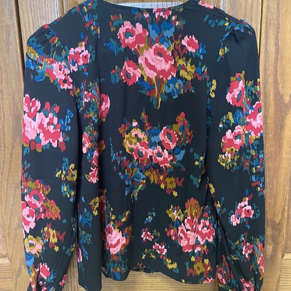 Sezane Black and Pink Floral Blouse - Picture 3 of 5